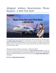 Allegiant Airlines Reservations Phone Number  1-800-918-3039.docx